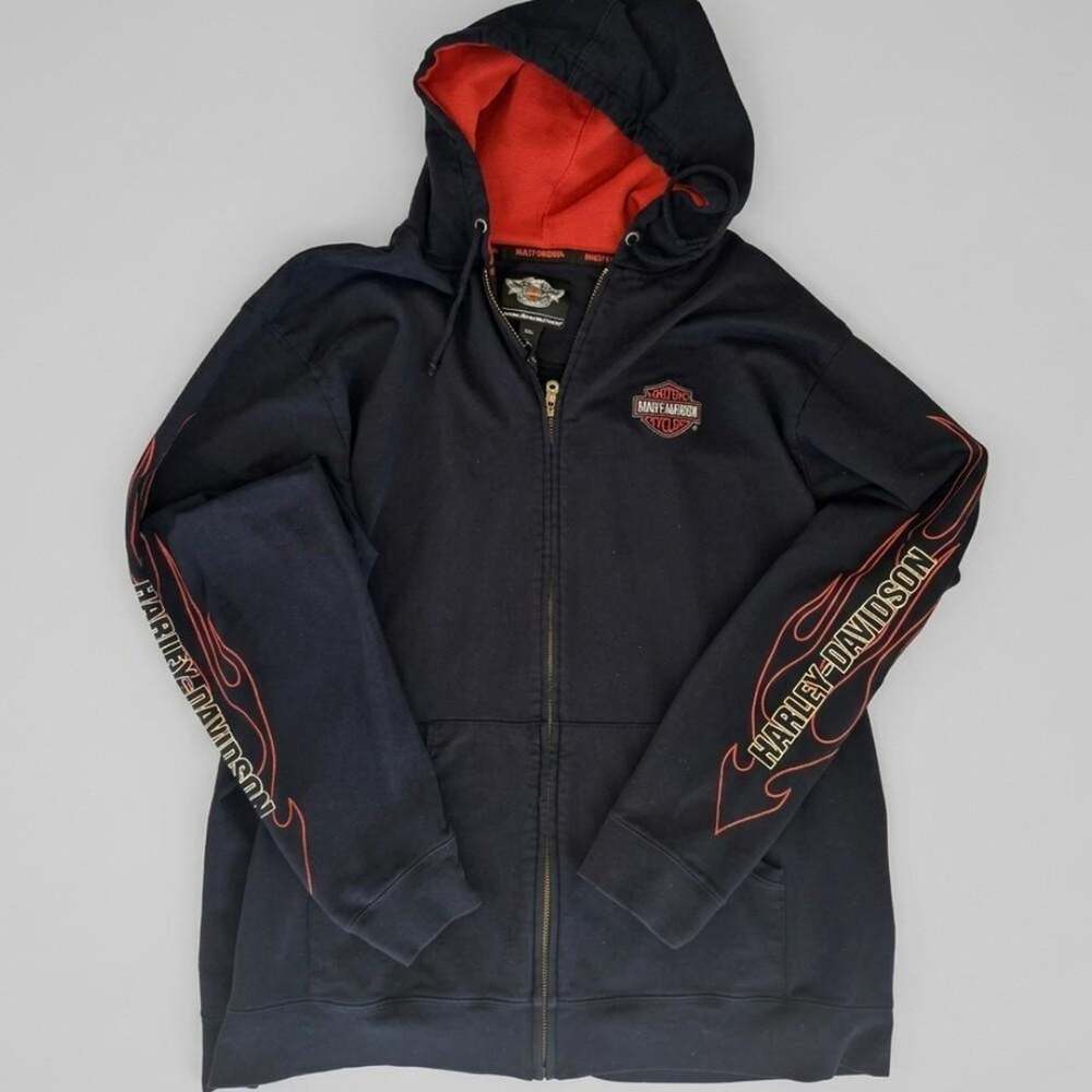 black harley davidson zip up hoodie